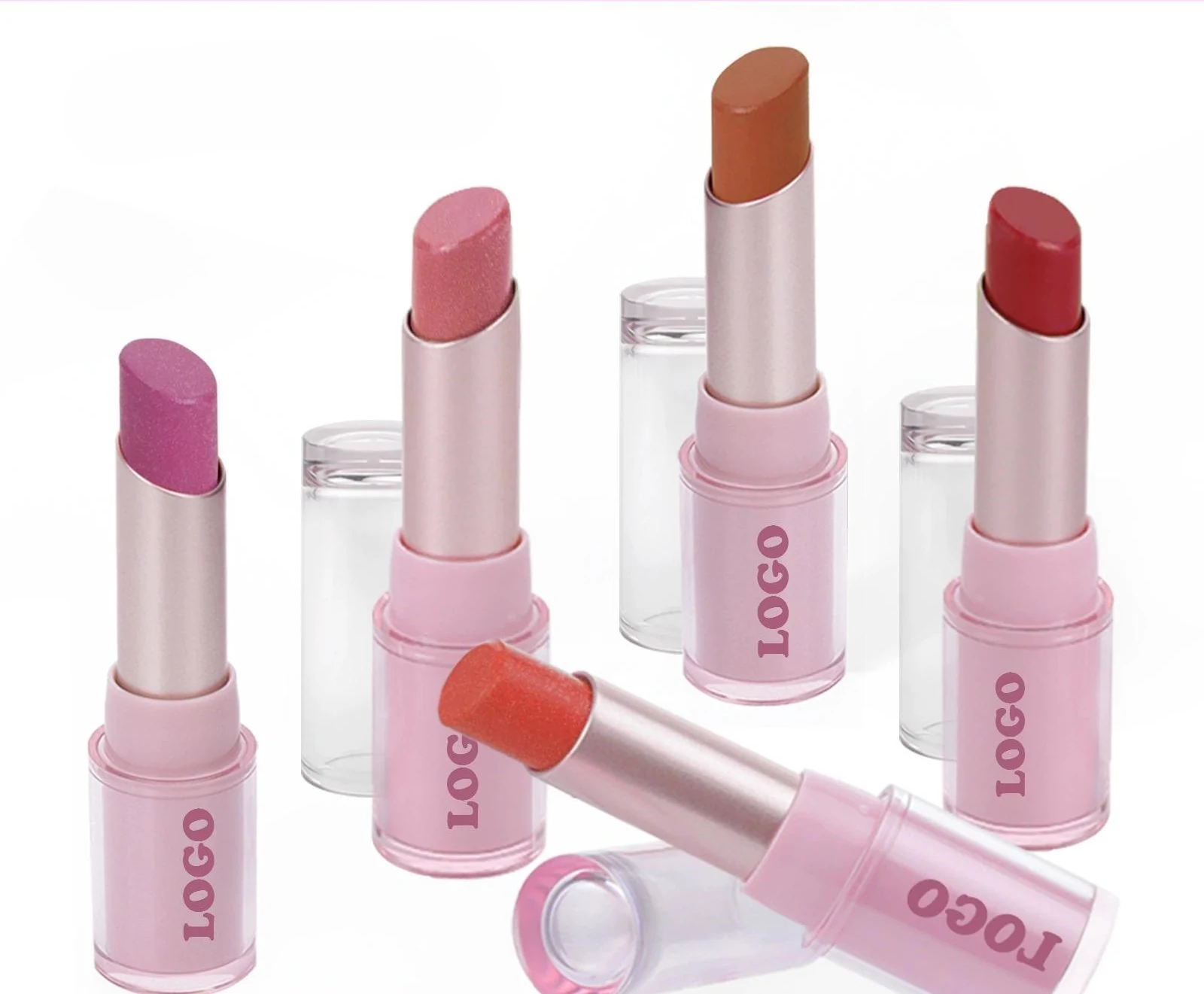 Private Label No Logo Shimmer Hydrating Plumping Lipstick, Long Wear Nourishing Tinted Lip Balm Daily Lip Care