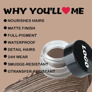 Private Label No Logo Waterproof Sweat & Oil Resistant Gel Eyeliner, Smudge-Proof Fade-Resistant Long-Lasting Eye Makeup