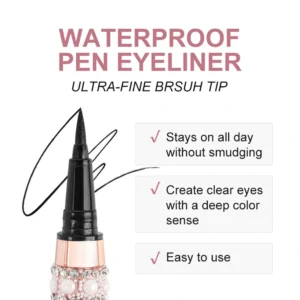 Private Label No Logo Waterproof Black Liquid Eyeliner Pen, Quick Dry Smudge Resistant Highly Pigmented Eye Makeup