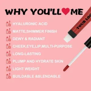 Private Label No Logo Single Low-Saturation Liquid Blush, Matte Shimmer Natural Nude Long-Lasting Facial Rouge Makeup