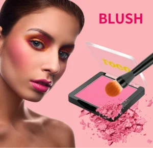 Private Label No Logo Single Low-Saturation Matte Blush Palette, Multi-Use Natural Nude Facial Rouge Makeup