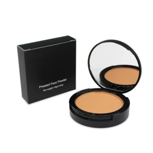 Private Label No Logo Single Matte Pressed Powder with Mirror & Powder Puff, Fine Texture Concealing Setting Makeup