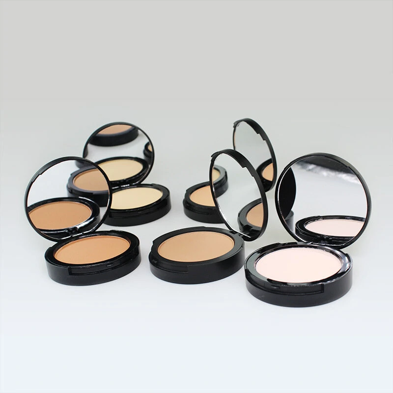 Private Label No Logo Single Matte Pressed Powder with Mirror & Powder Puff, Fine Texture Concealing Setting Makeup