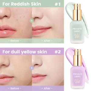 Private Label No Logo Small Square Bottle Refreshing Hydrating Face Primer Isolation Cream, Smoothing Skin Tone Base Makeup