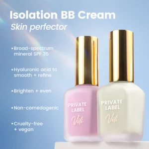 Private Label No Logo Small Square Bottle Refreshing Hydrating Face Primer Isolation Cream, Smoothing Skin Tone Base Makeup