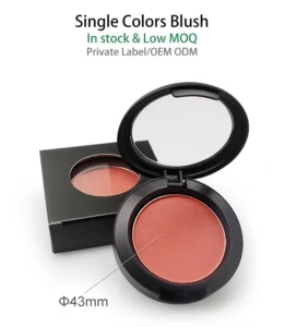 Private Label No Logo Lightweight Smooth Shimmer Single Blush, Long Lasting Non-flying Powder Facial Rouge Makeup