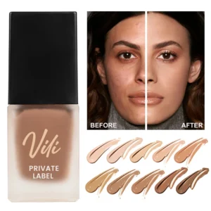 Private Label No Logo Square Tube Hydrating Lightweight Liquid Foundation, Natural Long Wear Full Coverage Concealing Base Makeup