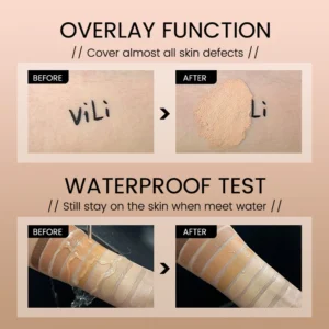 Private Label No Logo Square Tube Hydrating Lightweight Liquid Foundation, Natural Long Wear Full Coverage Concealing Base Makeup