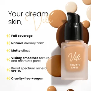Private Label No Logo Square Tube Hydrating Lightweight Liquid Foundation, Natural Long Wear Full Coverage Concealing Base Makeup