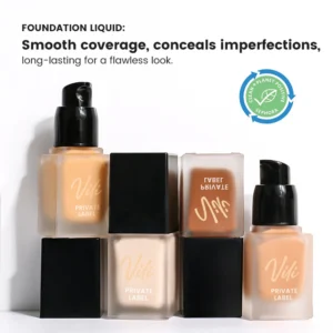 Private Label No Logo Square Tube Hydrating Lightweight Liquid Foundation, Natural Long Wear Full Coverage Concealing Base Makeup