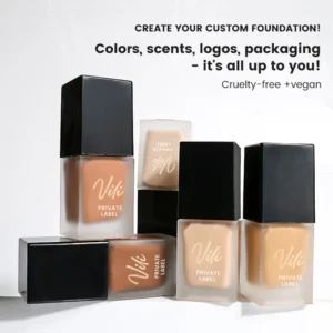 Private Label No Logo Square Tube Hydrating Lightweight Liquid Foundation, Natural Long Wear Full Coverage Concealing Base Makeup