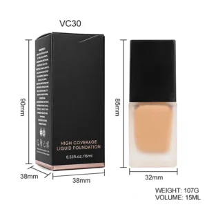Private Label No Logo Square Tube Hydrating Lightweight Liquid Foundation, Natural Long Wear Full Coverage Concealing Base Makeup