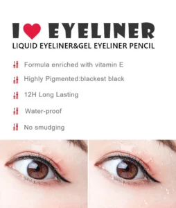 Private Label No Logo Waterproof Sweat-Proof Long-Wear Liquid Eyeliner, Smudge-Proof Fade-Resistant Ideal for Stage Daily Eye Makeup