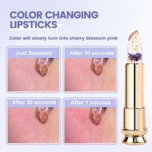 Private Label No Logo Clear Temperature Activated Flower Lipstick, Hydrating Natural Skin Tone Lip Balm