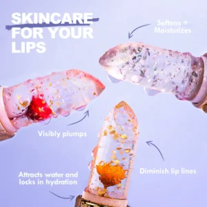 Private Label No Logo Clear Temperature Activated Flower Lipstick, Hydrating Natural Skin Tone Lip Balm
