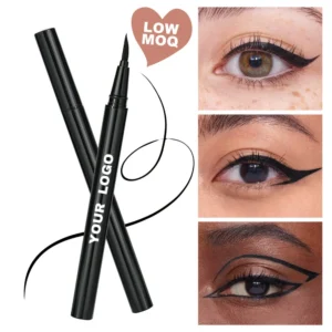 Private Label No Logo Ultra Fine Tip Quick Dry Waterproof Black Liquid Eyeliner, Smudge Resistant Long Lasting Eye Makeup