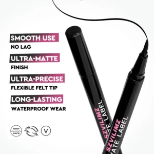 Private Label No Logo Ultra Fine Tip Quick Dry Waterproof Black Liquid Eyeliner, Smudge Resistant Long Lasting Eye Makeup