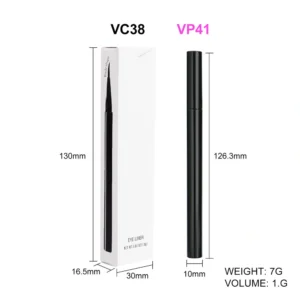 Private Label No Logo Ultra Fine Tip Quick Dry Waterproof Black Liquid Eyeliner, Smudge Resistant Long Lasting Eye Makeup