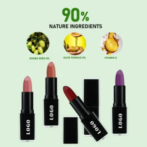 Private Label No Logo Waterproof Matte Lipstick, Cup-Proof Fade-Resistant Hydrating Long-Lasting Lip Makeup