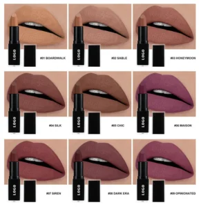 Private Label No Logo Waterproof Matte Lipstick, Cup-Proof Fade-Resistant Hydrating Long-Lasting Lip Makeup
