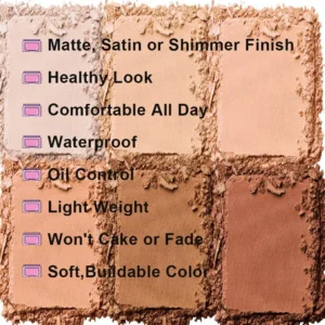 Private Label No Logo Waterproof Matte Highlight & Contour All-in-One Palette, Nose Shadow Blemish Covering 3D Face Sculpting Makeup
