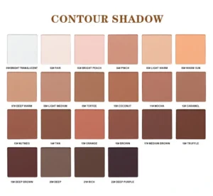 Private Label No Logo Waterproof Matte Highlight & Contour All-in-One Palette, Nose Shadow Blemish Covering 3D Face Sculpting Makeup
