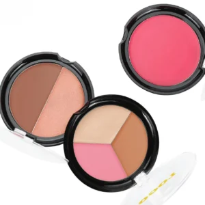 Private Label No Logo Waterproof Matte All-in-One Contour Highlight Cream Palette, Nose Shadow Facial Brightening 3D Sculpting Makeup