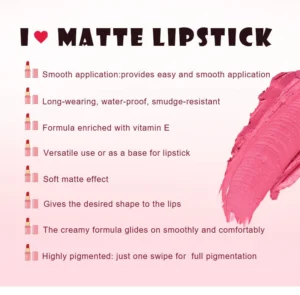 Private Label No Logo Waterproof Matte Lipstick, Non-transfer Cup Proof Fade Resistant Long Wear Hydrating Lip Makeup