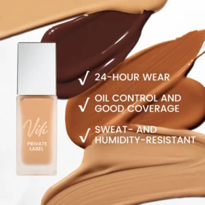 Private Label No Logo Waterproof Oil Control Liquid Foundation, Natural Brightening Full Coverage Long Wear Base Makeup