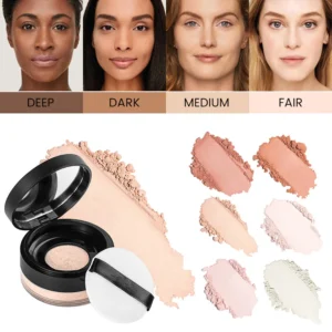 Private Label No Logo Waterproof Oil Control Loose Setting Powder, Concealing Transfer Resistant Long Lasting Facial Finishing Makeup