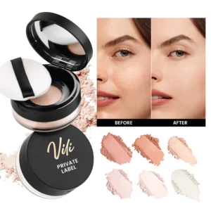 Private Label No Logo Waterproof Oil Control Loose Setting Powder, Concealing Transfer Resistant Long Lasting Facial Finishing Makeup