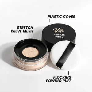 Private Label No Logo Waterproof Oil Control Loose Setting Powder, Concealing Transfer Resistant Long Lasting Facial Finishing Makeup