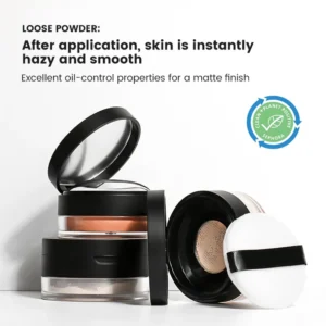 Private Label No Logo Waterproof Oil Control Loose Setting Powder, Concealing Transfer Resistant Long Lasting Facial Finishing Makeup