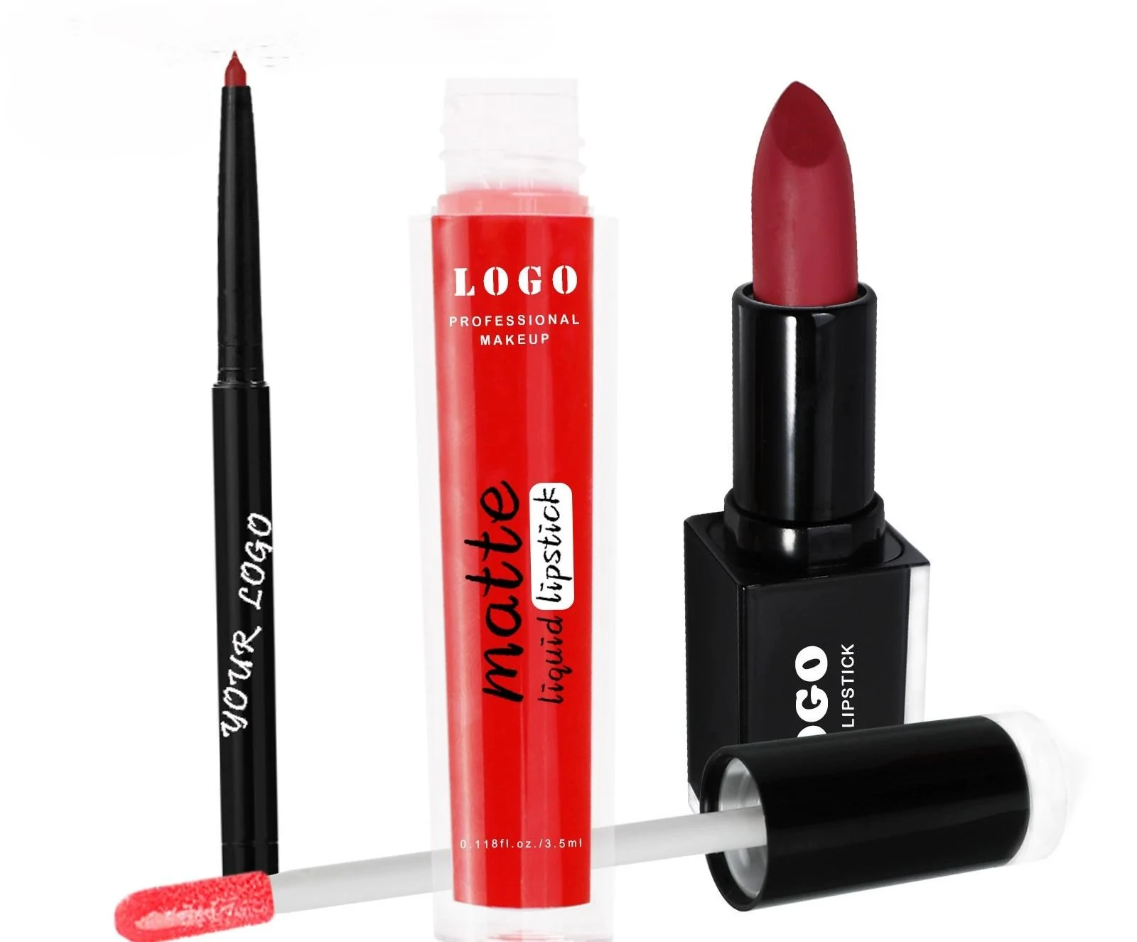 Premium Matte Non-transfer 3 In 1 Lipstick Lip Gloss Lip Liner Long Wear Lip Makeup Set