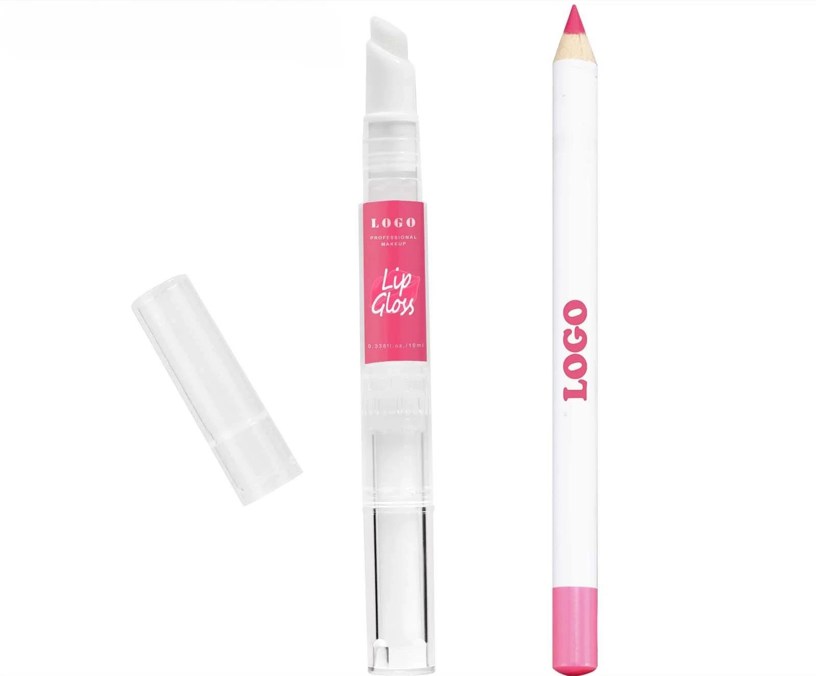 Premium Customizable 2 In 1 Hydrating Mirror Lip Gloss & Lip Liner Lip Makeup Set
