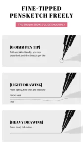 Private Label No Logo 0.01mm Ultra-fine Liquid Eyebrow & Eyeliner Pen, Waterproof Non-smudging Wild Brow Makeup