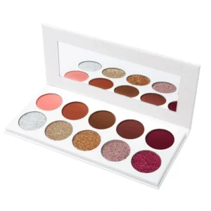 Private Label No Logo 10 Shades Mixed Glitter Matte Shimmer Eyeshadow Palette Long Wearing Eye Cosmetics