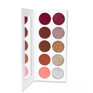 Private Label No Logo 10 Shades Mixed Glitter Matte Shimmer Eyeshadow Palette Long Wearing Eye Cosmetics