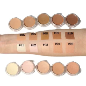 Private Label No Logo 10 Shades Face Concealer Cream, Black Cap & White Cap Optional Blemish Cover Makeup
