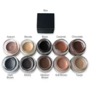 Private Label No Logo 10 Shades Dark Brown Eyebrow Pomade, Waterproof Sweat Proof Long Lasting Brow Gel