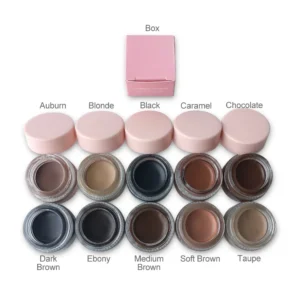 Private Label No Logo 10 Shades Dark Brown Eyebrow Pomade, Waterproof Sweat Proof Long Lasting Brow Gel