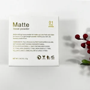 Private Label No Logo 12 Shades Airy Loose Setting Powder, Matte & Shimmer Finish Oil Control Long Wear Face Powder