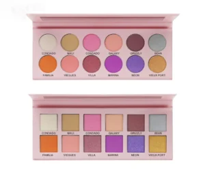Private Label No Logo 12 Shades Multi-use Eyeshadow Palette with Contour & Highlight Pigmented Eye Makeup