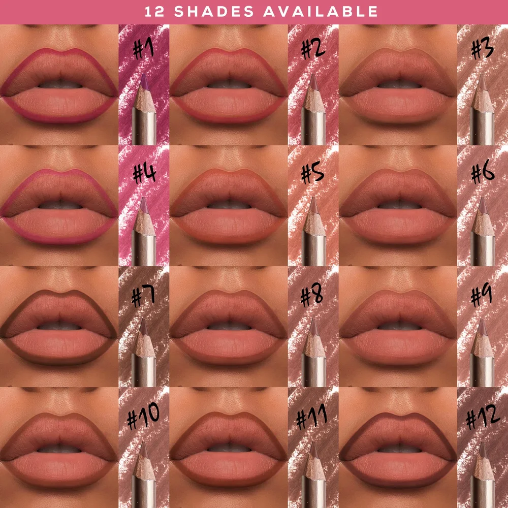 Private Label No Logo 12 Shades Matte Waterproof Wooden Lip Liner, Long Lasting Fade Resistant Lipstick Pencil Lip Makeup