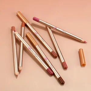 Private Label No Logo 12 Shades Matte Waterproof Wooden Lip Liner, Long Lasting Fade Resistant Lipstick Pencil Lip Makeup