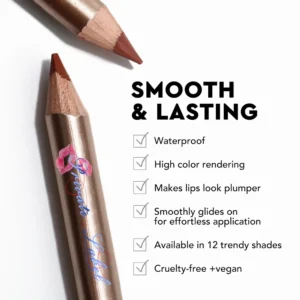 Private Label No Logo 12 Shades Matte Waterproof Wooden Lip Liner, Long Lasting Fade Resistant Lipstick Pencil Lip Makeup