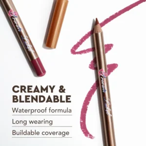Private Label No Logo 12 Shades Matte Waterproof Wooden Lip Liner, Long Lasting Fade Resistant Lipstick Pencil Lip Makeup