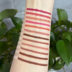 Private Label No Logo 12 Shades Matte Waterproof Wooden Lip Liner, Long Lasting Fade Resistant Lipstick Pencil Lip Makeup
