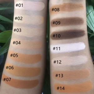 Private Label No Logo 14 Shades Pressed Powder, Oil Control Soft Focus Matte Setting Cushion Concealer Powder