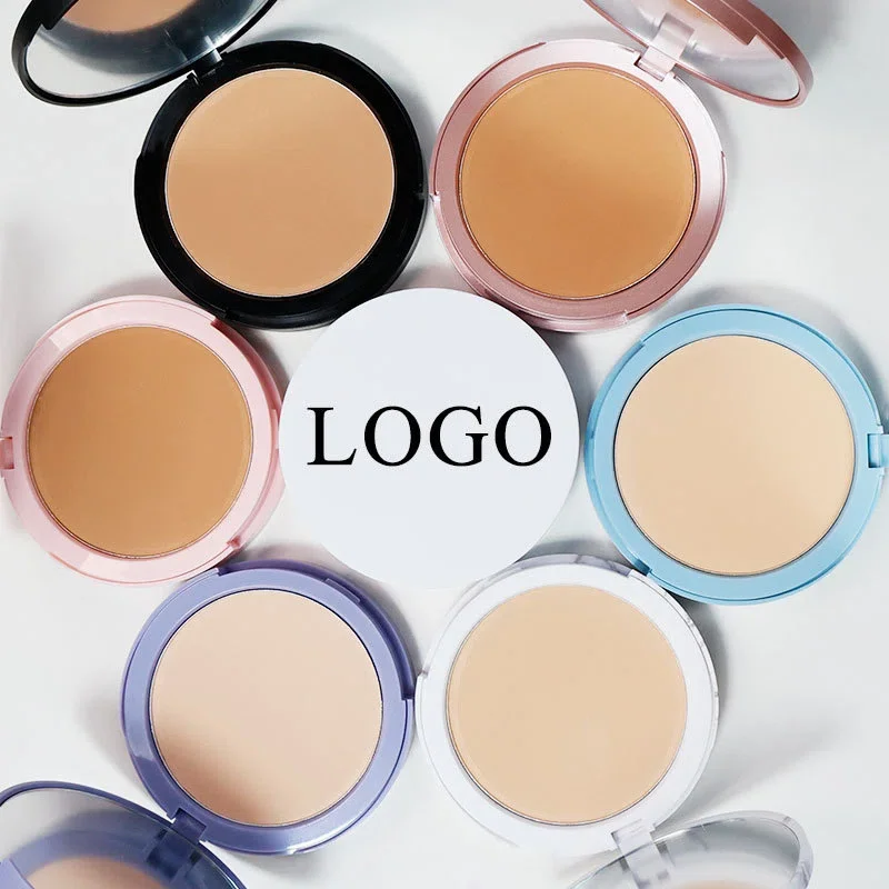 Private Label No Logo 14 Shades Pressed Powder, Oil Control Soft Focus Matte Setting Cushion Concealer Powder